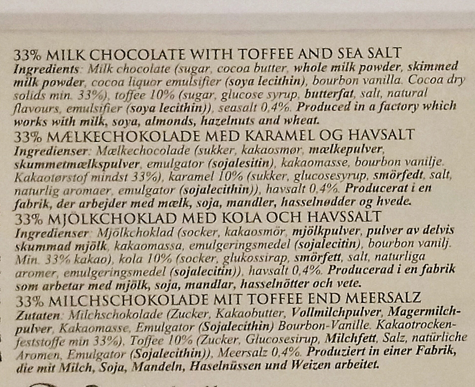 Icelandic Chocolate - Ingredienser - fr