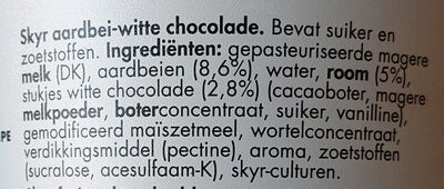Skyr Aardbei-Witte chocolade - Ingrediënten