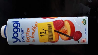 Yoggi yoghurt fersken og hindbær - Produkt - en