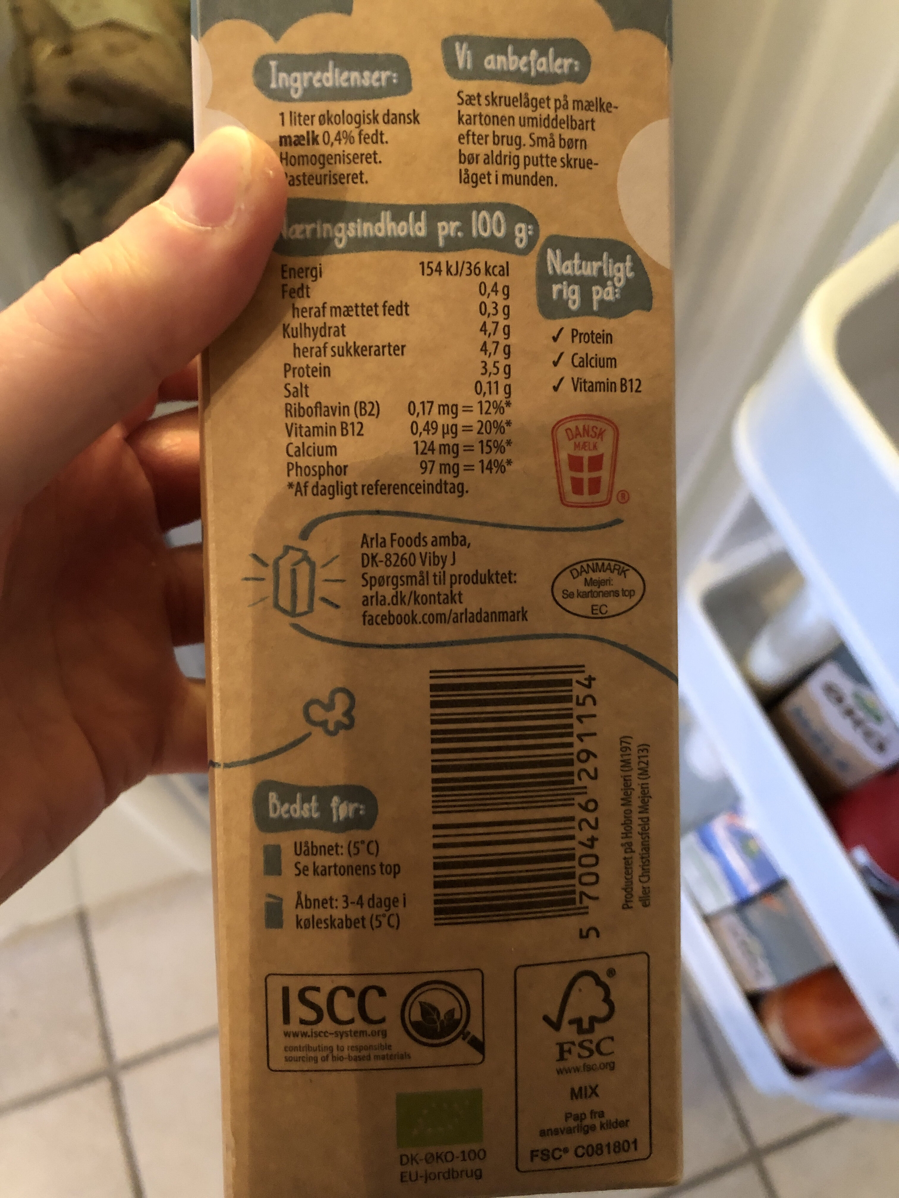 Øko Mini Mælk - Ernæringsfakta