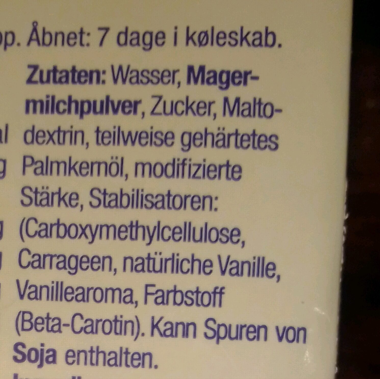 Dänische Dessertsauce - Zutaten