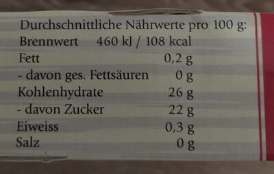 Rote Grütze Erdbeer-Rhabarber - Nutriční hodnoty