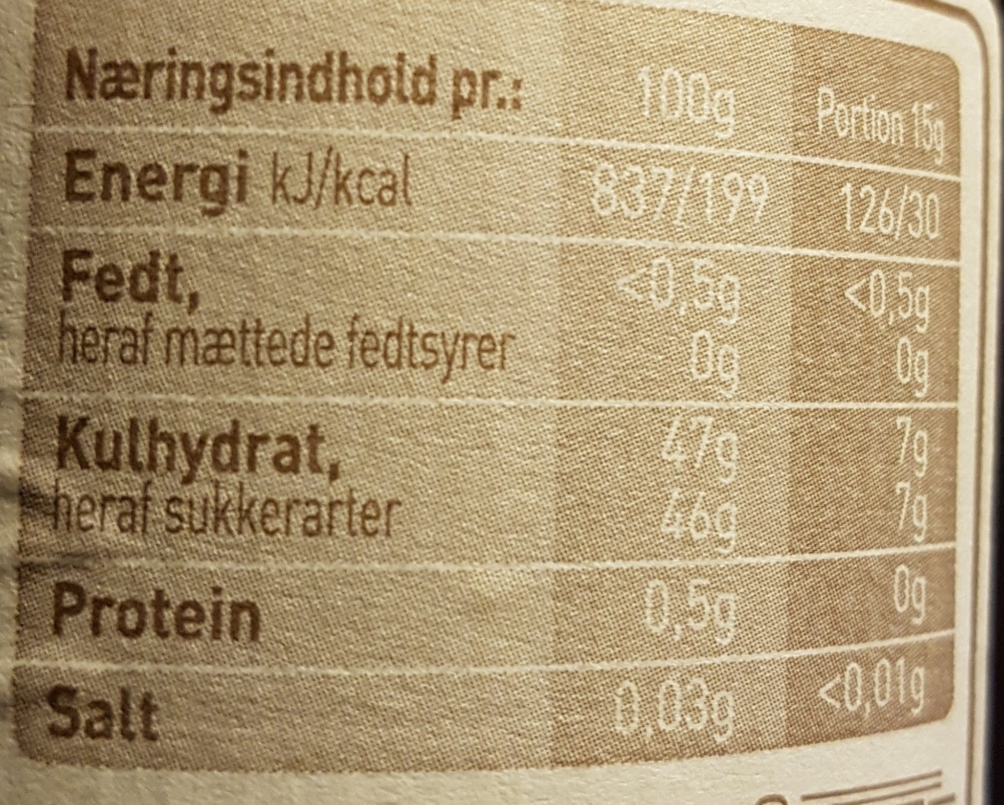 Cremet Boysenbær - Nutrition facts - da