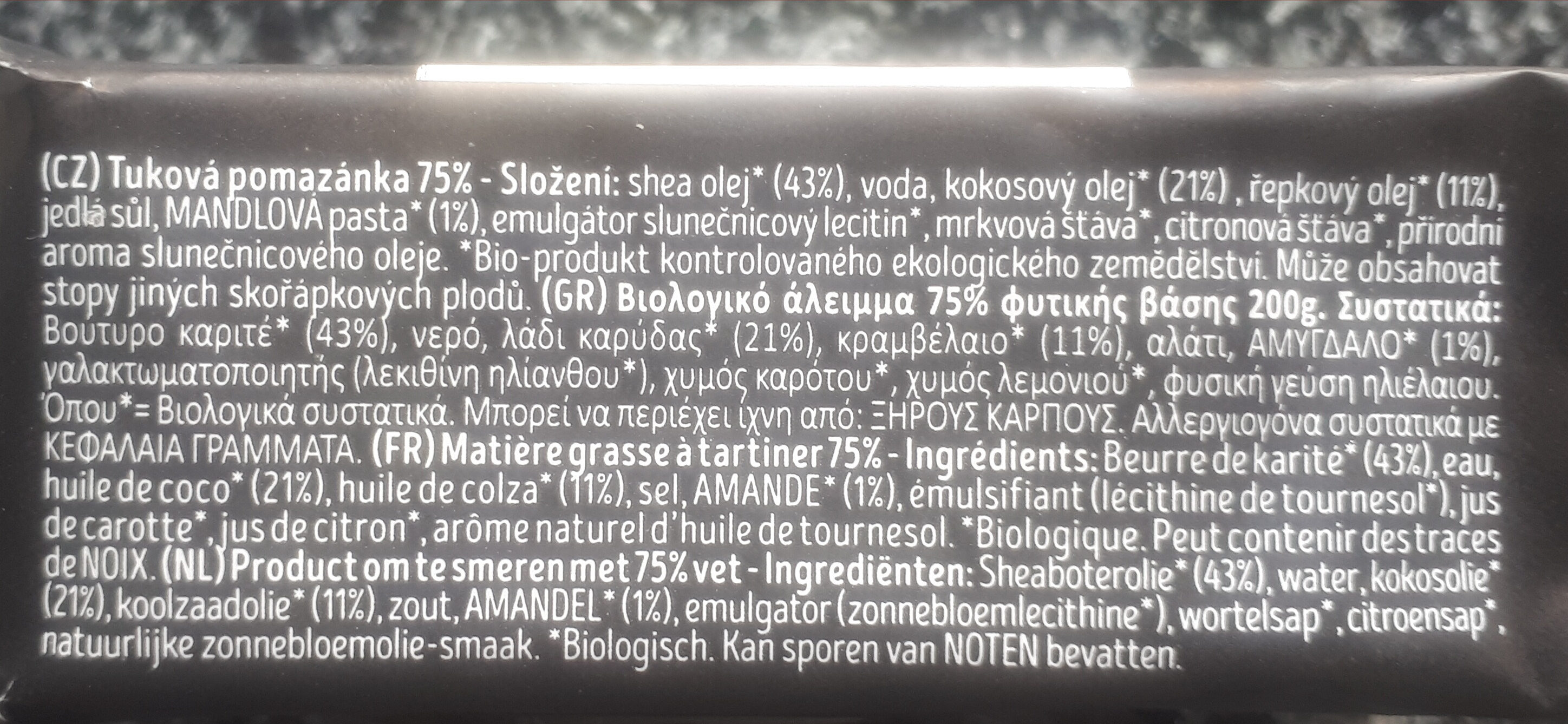 Vegan block - Ingrédients - nl
