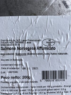 Salmone norvegese affumicato - Ingredients - it