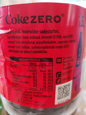 Coca Cola Zero - Ingredienser