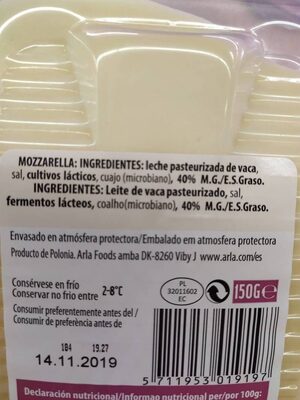 Mozzarela - Ingredienti - es