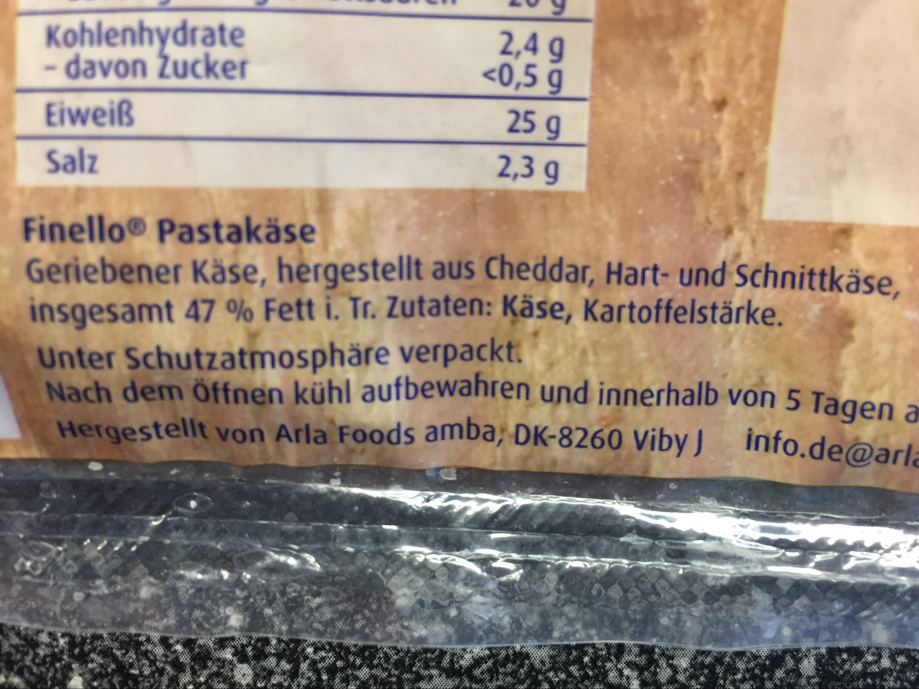 Finello Pastakäse - Ingredients