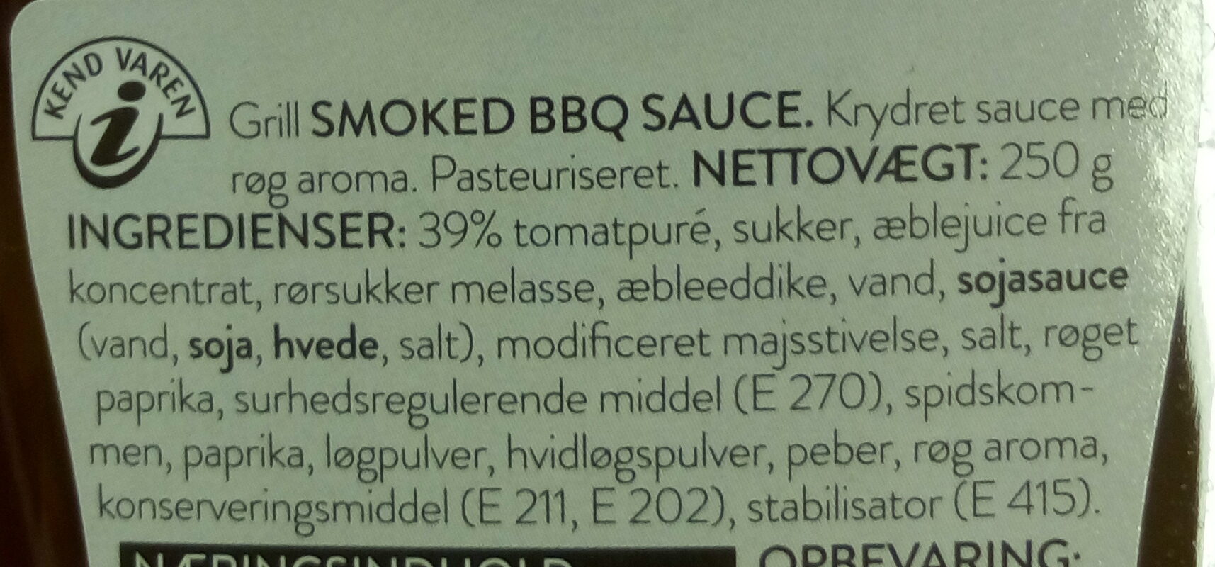 Smoked BBQ Sauce - Ingredienser