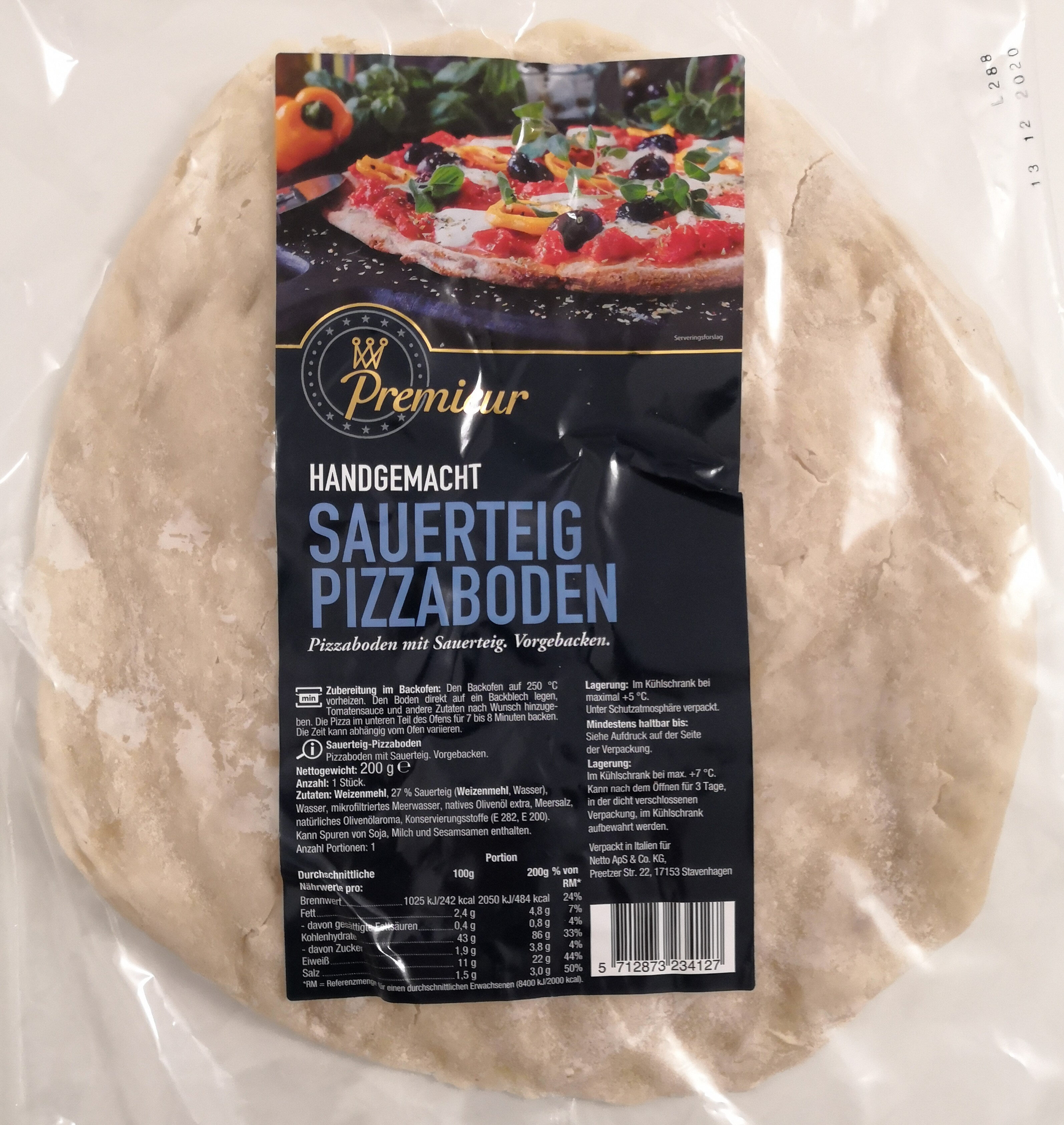 Premieur Sauerteig Pizzaboden - Produkt