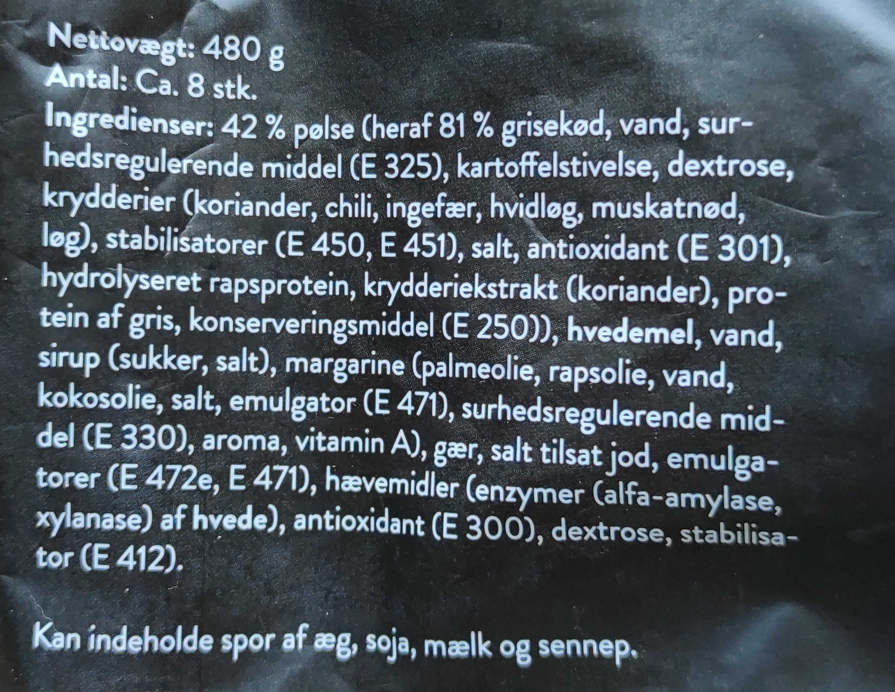 Pølsehorn - Ingredienser