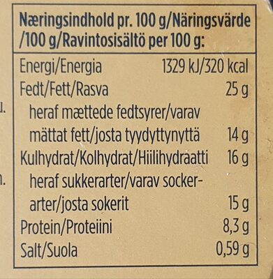 Smøreost Ananas & mandler - Näringsfakta - nb