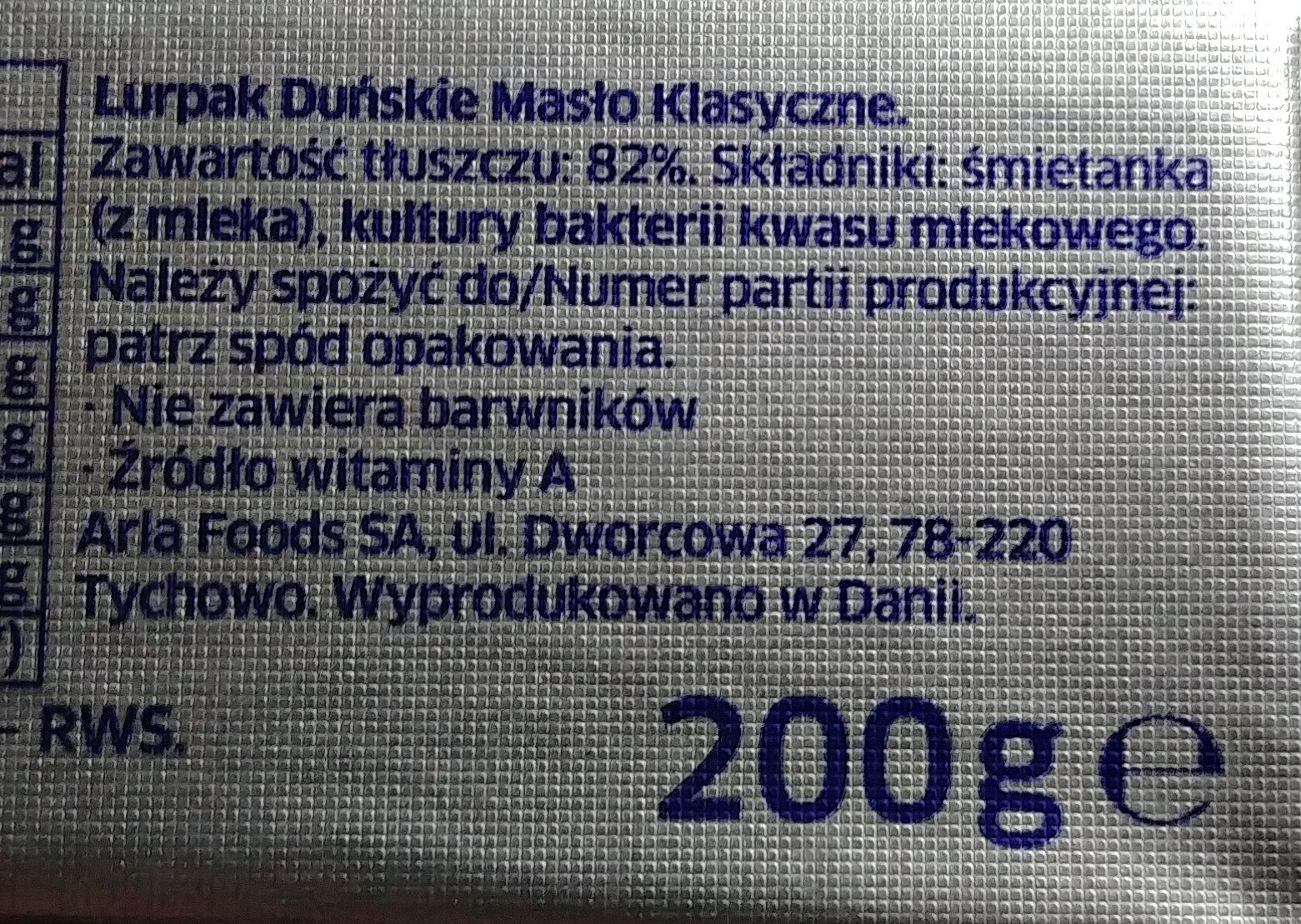 Duńskie masło - Ingrediënten - pl