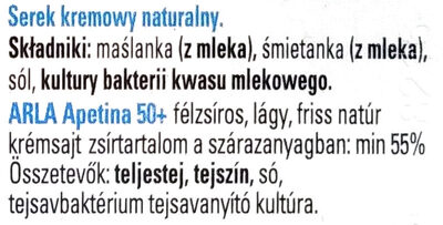 Serek kremowy naturalny - Ingrediënten - pl