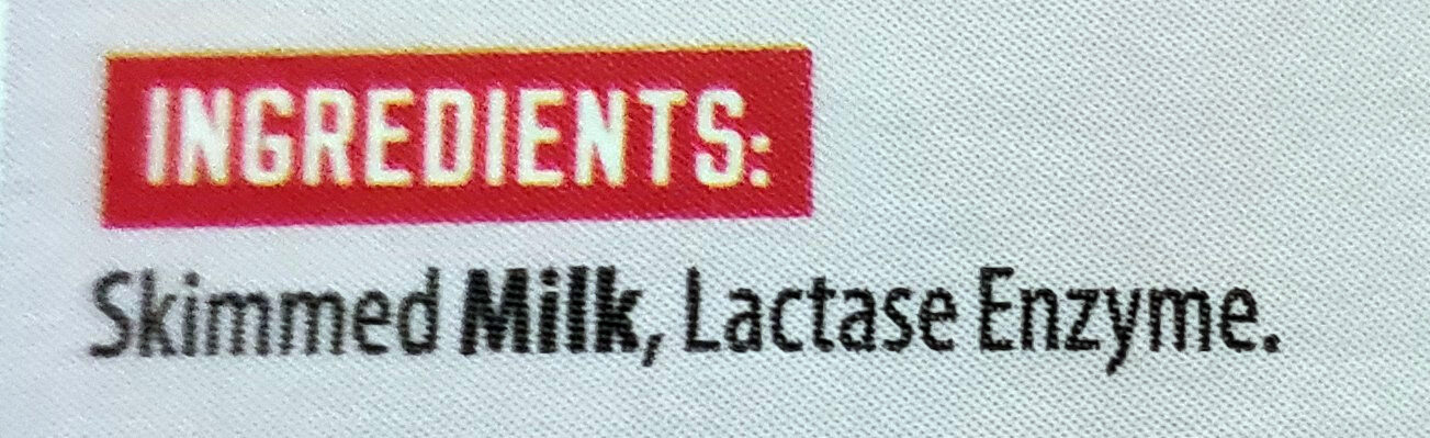 Lacto Free Skimmed Milk Drink - Ingredienser - en