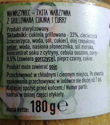 Pasta warzywna z grillowaną cukinią i curry - Ingrédients - pl