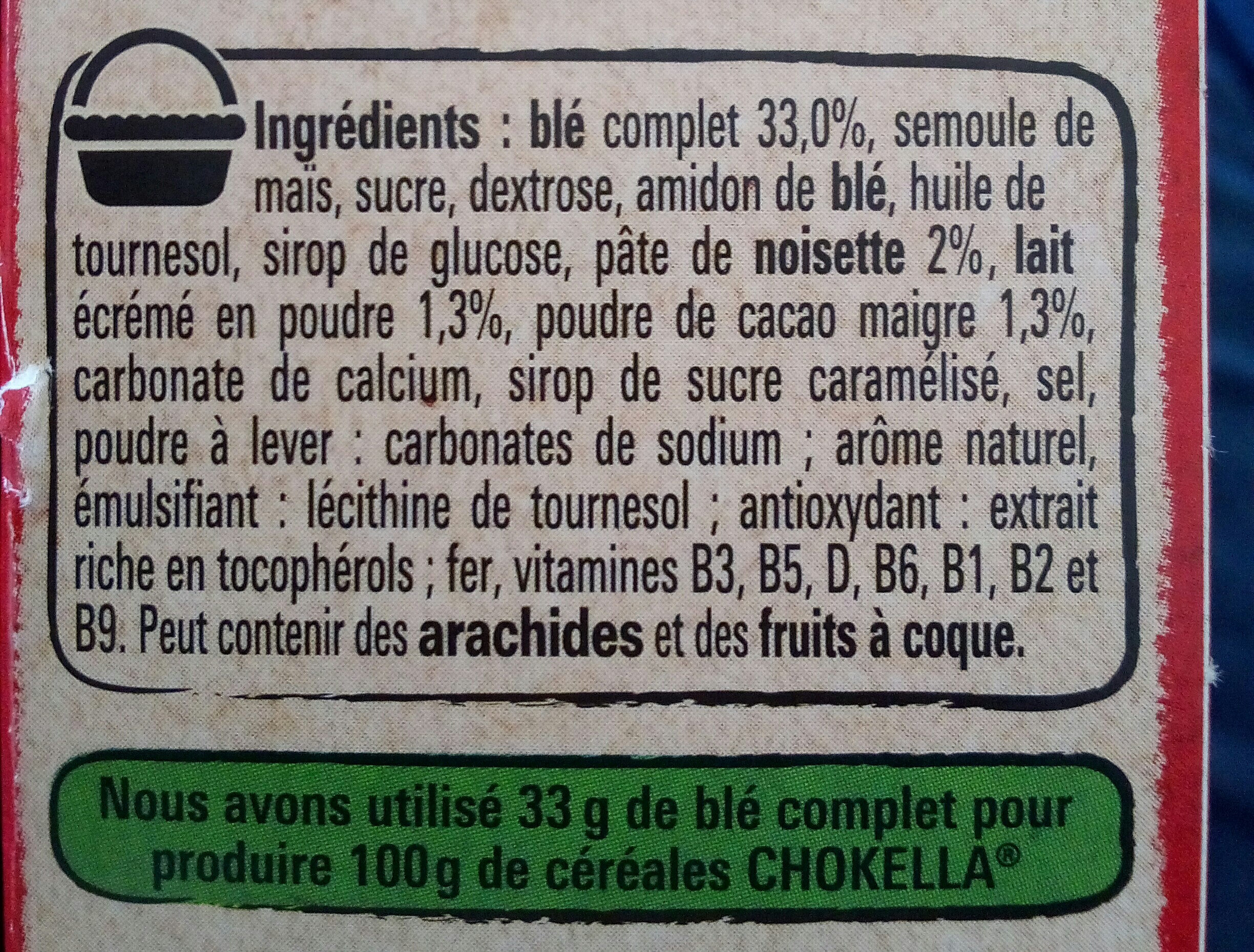 NESTLE CHOKELLA Céréales 350g​ - Ingrédients