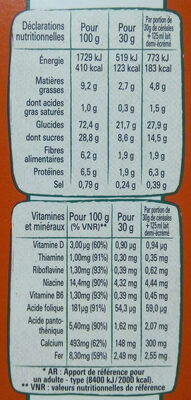 NESTLE CHOKELLA Céréales 350g? - Tableau nutritionnel