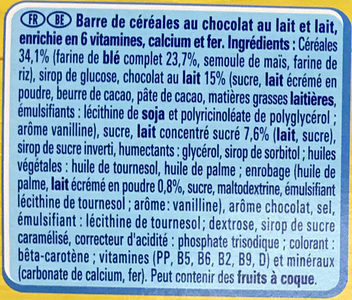 NESTLE NESQUIK Delice Barres de Céréales 6x23g - Ingredients - fr