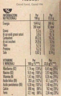 Crunchy caramel barretta di cereali integrali - Nutrition facts - it