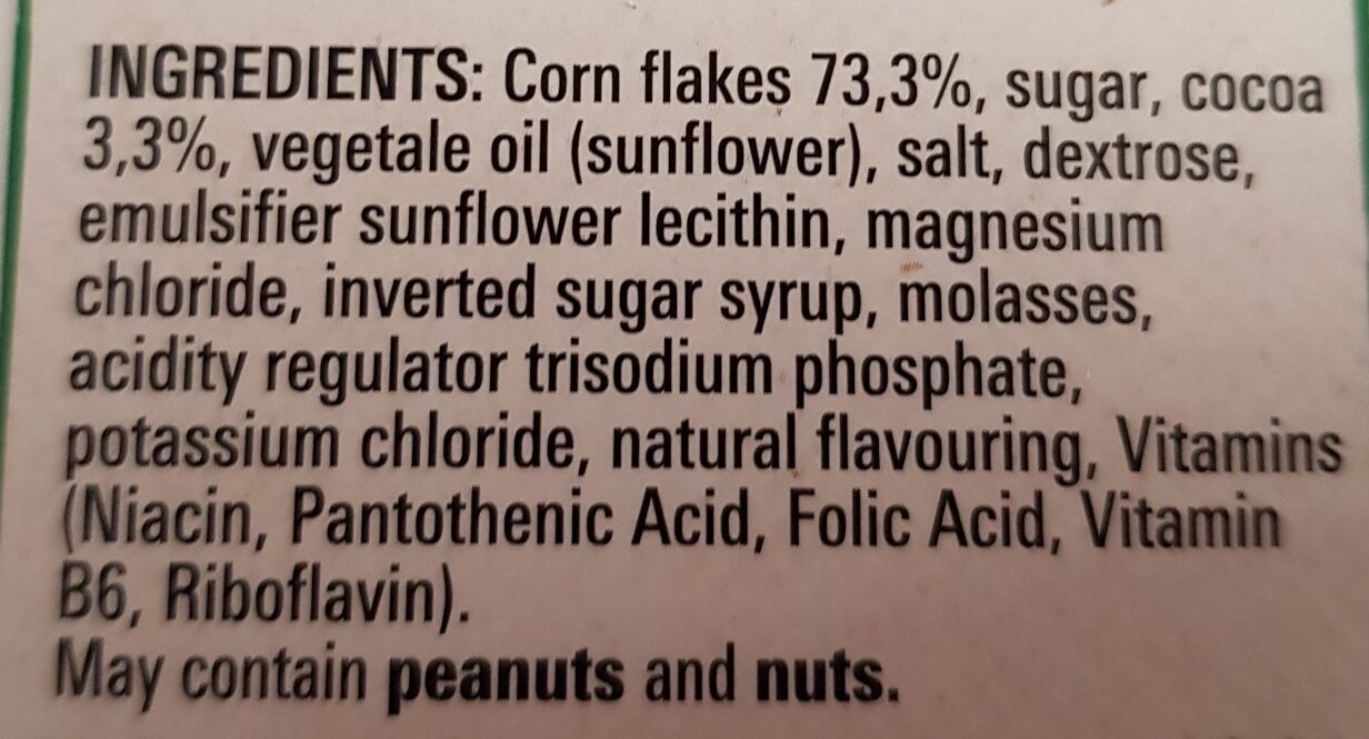 Go free cereales de desayuno copos de maíz con - Ingredients