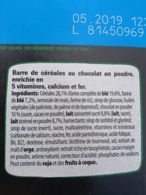 BARRE CHOCAPIC CHOCOLAT - Ingredients - fr
