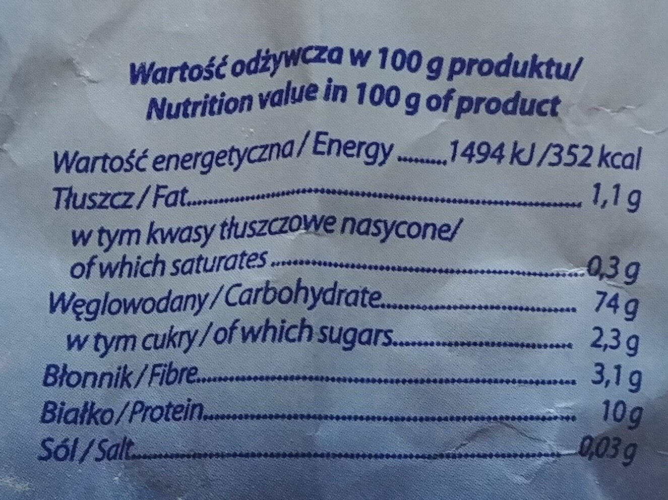 Mąka tortowa puszysta - Nutrition facts - pl