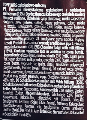 Tofflairs czekoladowo-mleczny - Ingredients - pl