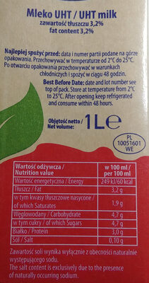 Mleko UHT - Ingredients - pl