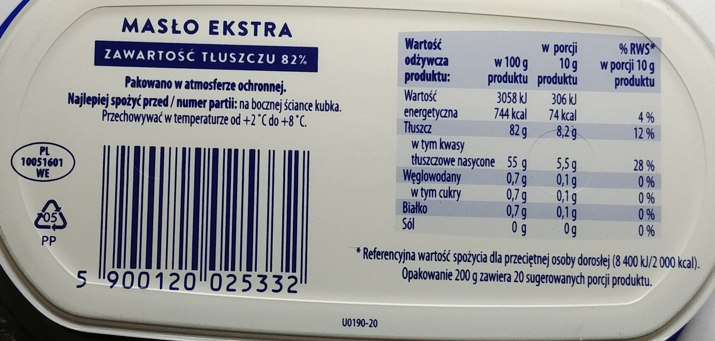 Masło ekstra - Ingredients - pl