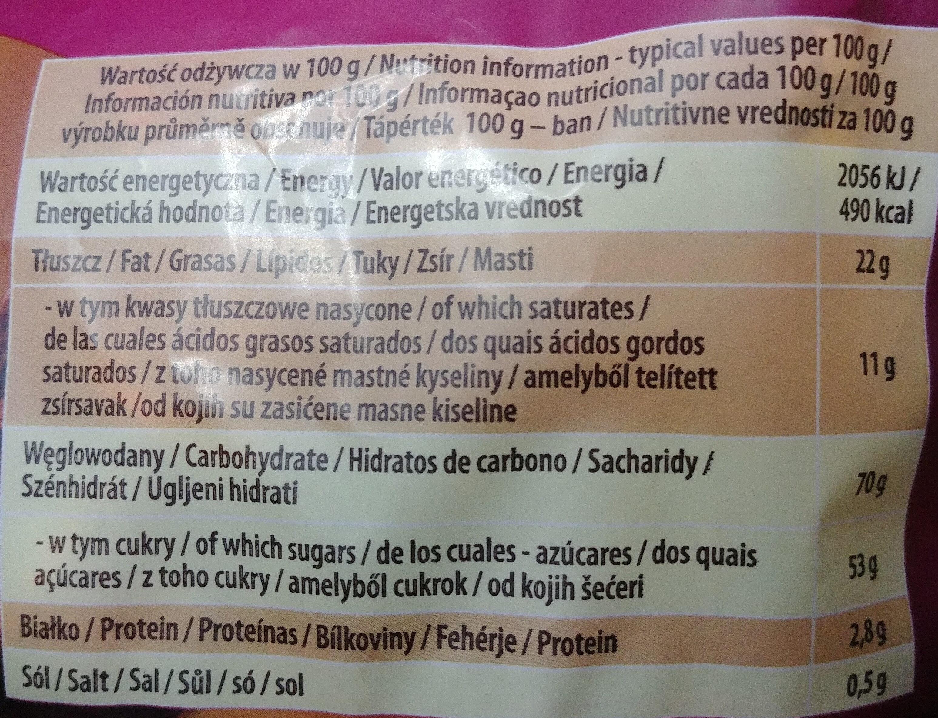 Toffino Choco - Dados nutricionais - pl