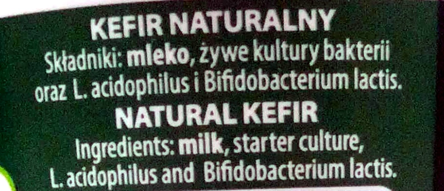 Kefir naturalny - Składniki