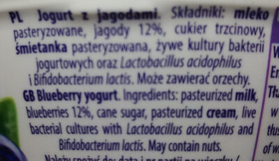 Jogurt z jagodami - Ingredients - pl