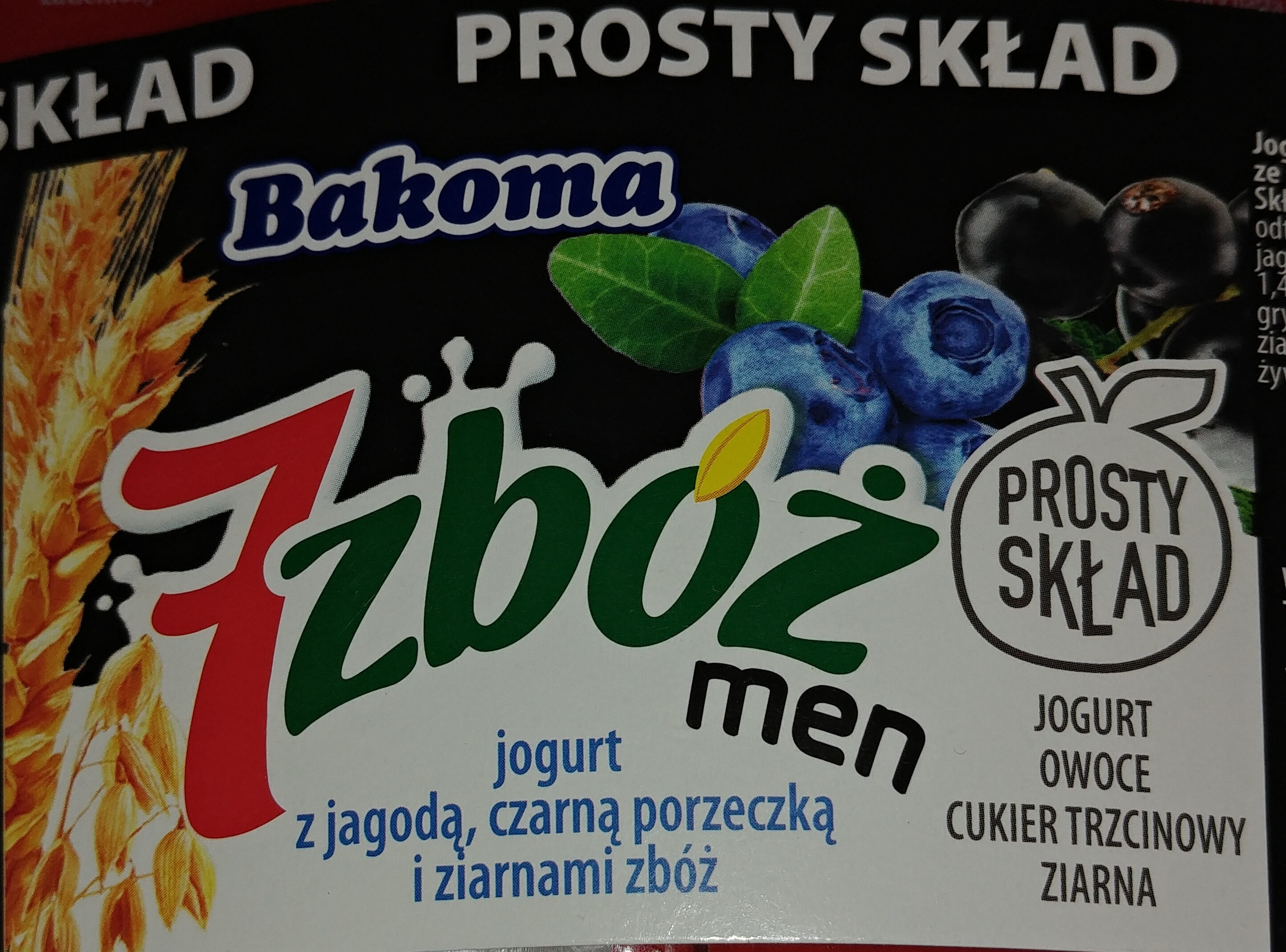Jogurt z jagodą, czarną porzeczką i ziarnami zbóż - Product - pl