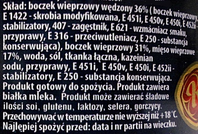 Boczek wieprzowy - Ingrédients - pl