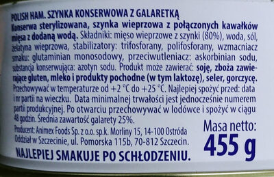 Szynka konserwowa z galaretką - Ingrédients - pl