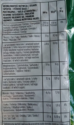 Chipsy ziemniaczane o smaku zielonej cebulki - حقائق غذائية - pl