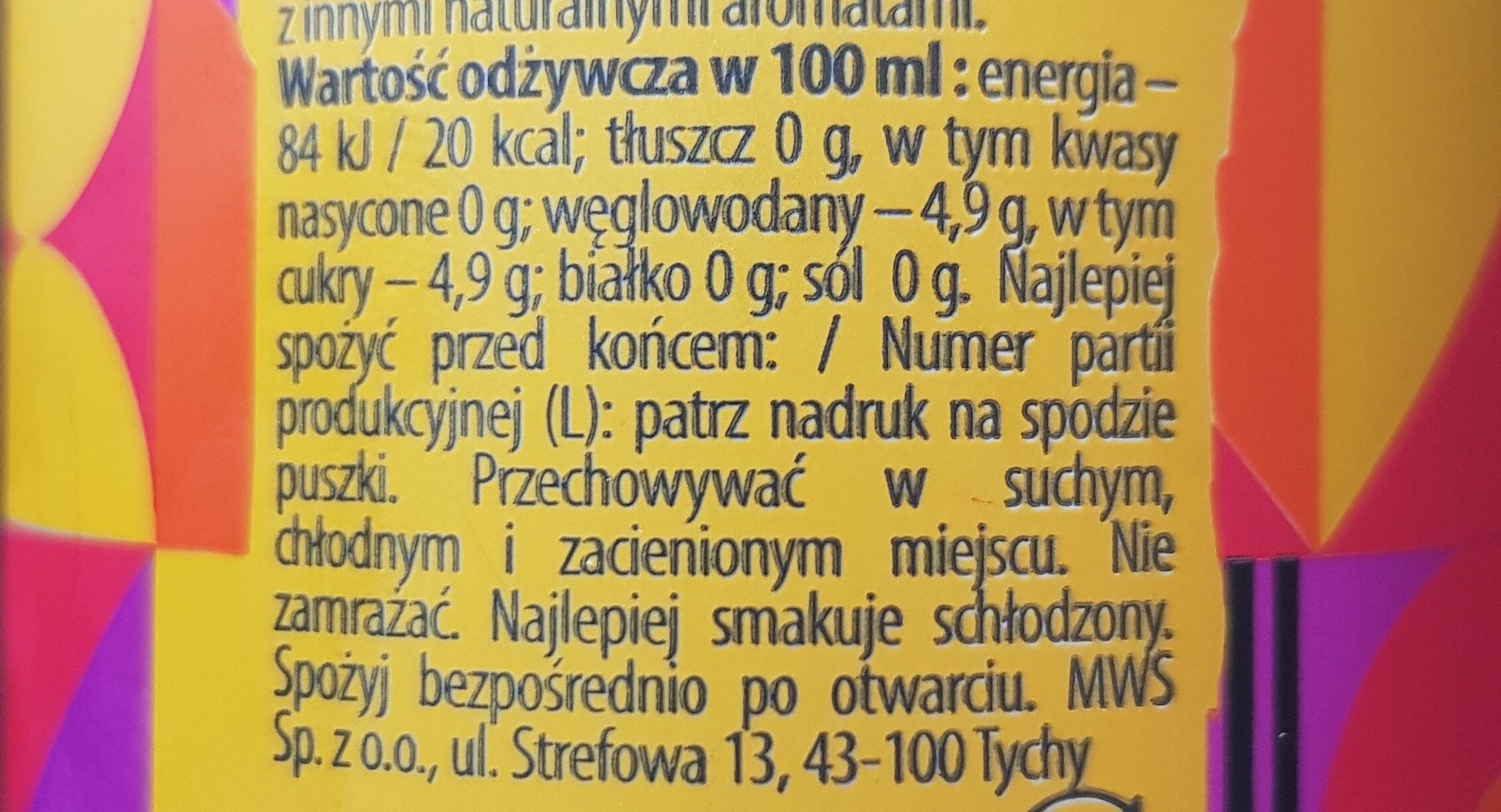 Poprostu Chmiel Wytrawna Pomarańcza - Nutrition facts - pl