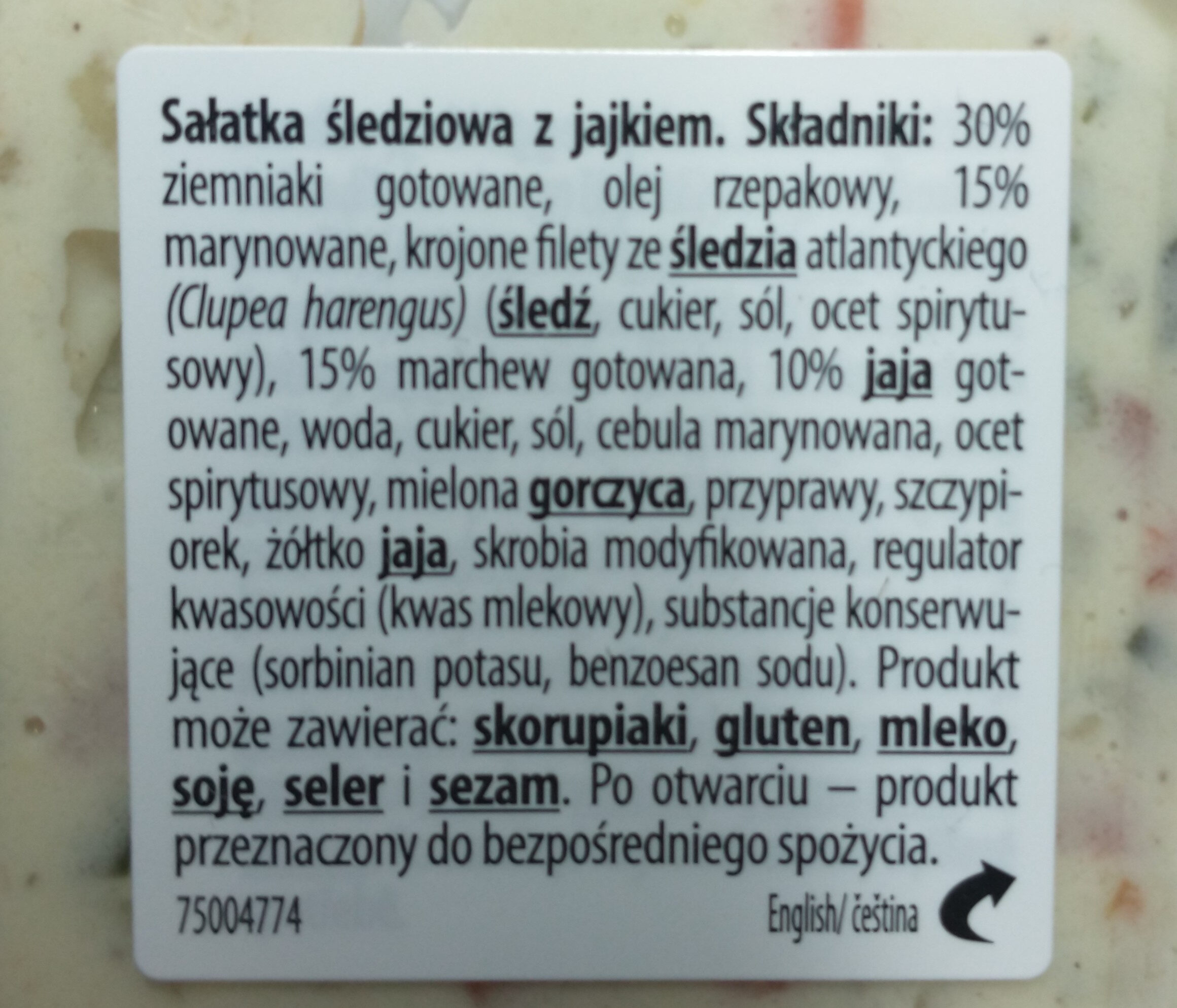 Sałatka śledziowa z jajkiem - Ingredients - pl