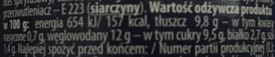 Chrzan - Voedingswaarden - pl