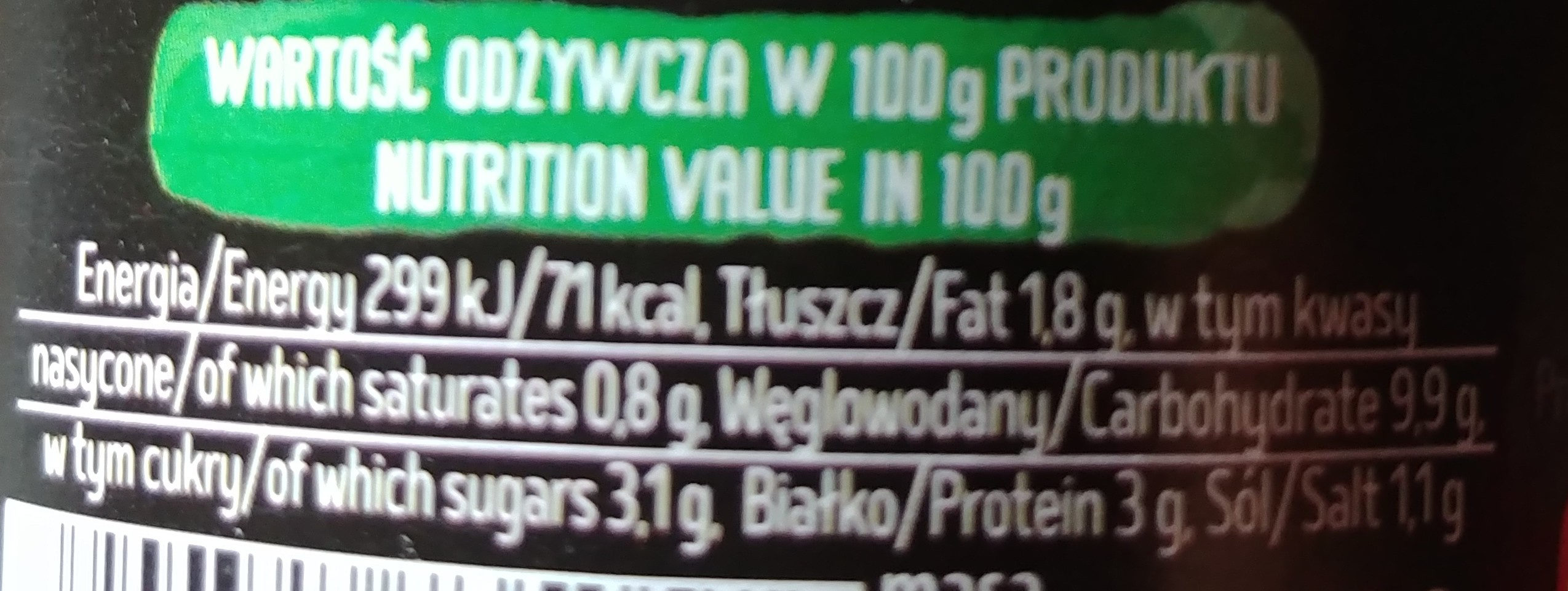 Kociołek Boloński - Tableau nutritionnel - pl