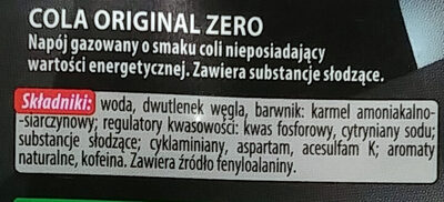 Cola original Zero - Składniki