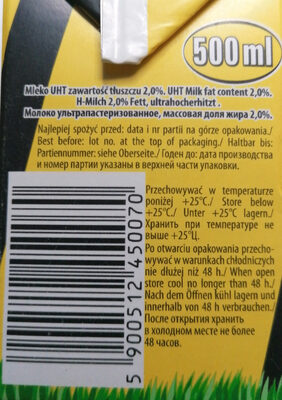Mleko 2 % wypasione - Ingredients - pl