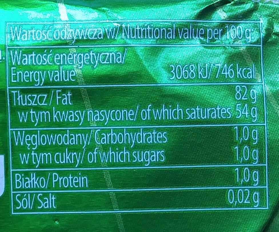 Masło ekstraekologiczne BIO - Nutrition facts - pl