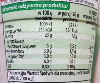 Serek śmietankowy z cebulą i szczypiorkiem - Nutrition facts - pl