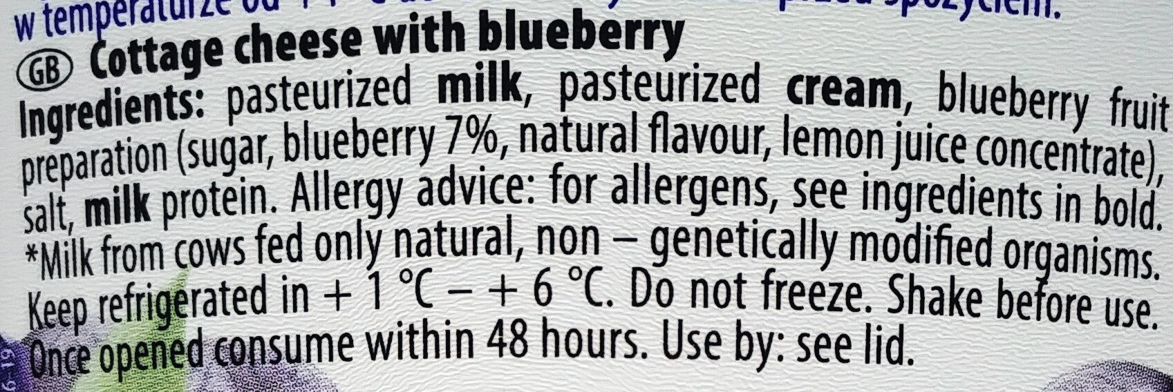 Cottage cheese with blueberry - Ingredients