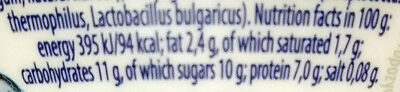 Jogurt typu greckiego z jagodami 2,4% tłuszczu - Nutrition facts