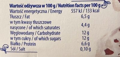 Serek homogenizowany stracciatella - Nutrition facts - pl