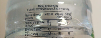Żywiec Zdrój z Nutą. Napój niegazowany o smaku brzoskwiniowym. - Nutrition facts - pl