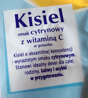 Kisiel smak cytrynowy z witaminą C w proszku. - Nutrition facts - pl
